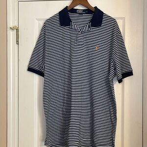 Polo by Ralph Lauren Navy and White Striped Shirt XL